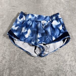 Lululemon Hotty Hot Short II 2.5" Womens 6 Blue Blush Tracker Low Rise Athletic